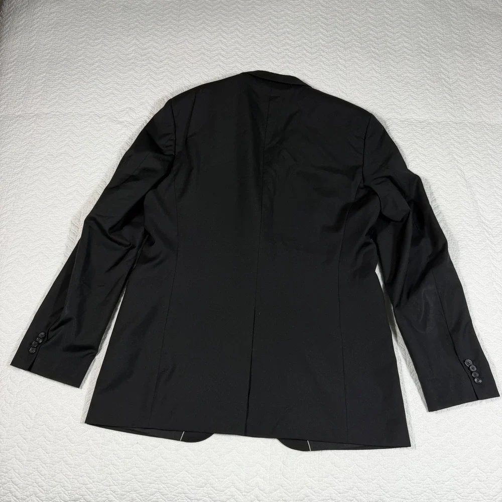 Hugo Boss Blazer Men 44L Black Professional Guabello Super 120s Wool‎ EUC